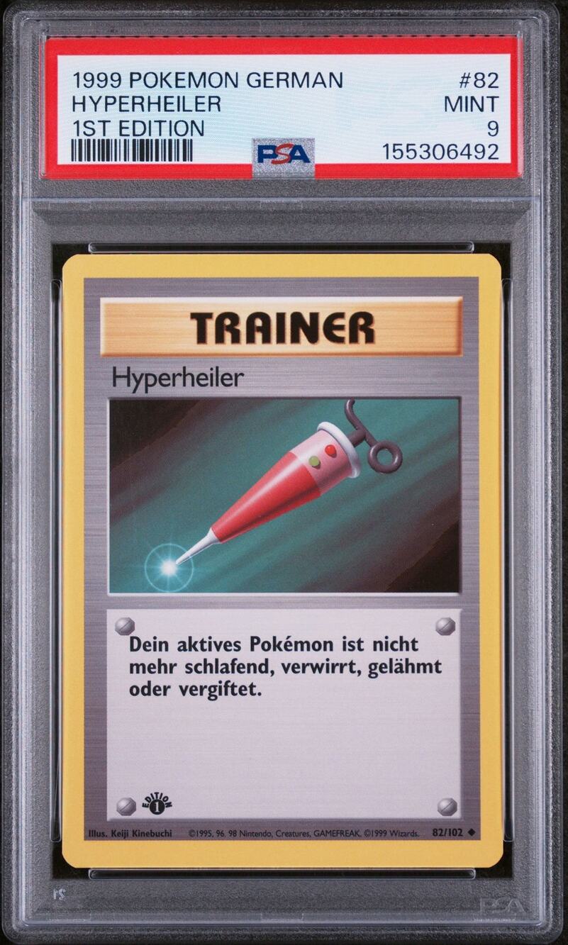 PSA 9 MINT Full Heal (Hyperheiler) 1st Edition 82 Pokémon 1999 German Base Set
